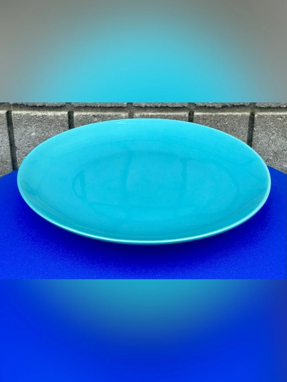 Vtg Discontinued IKEA FARGRIK Turquoise Dinner Plate